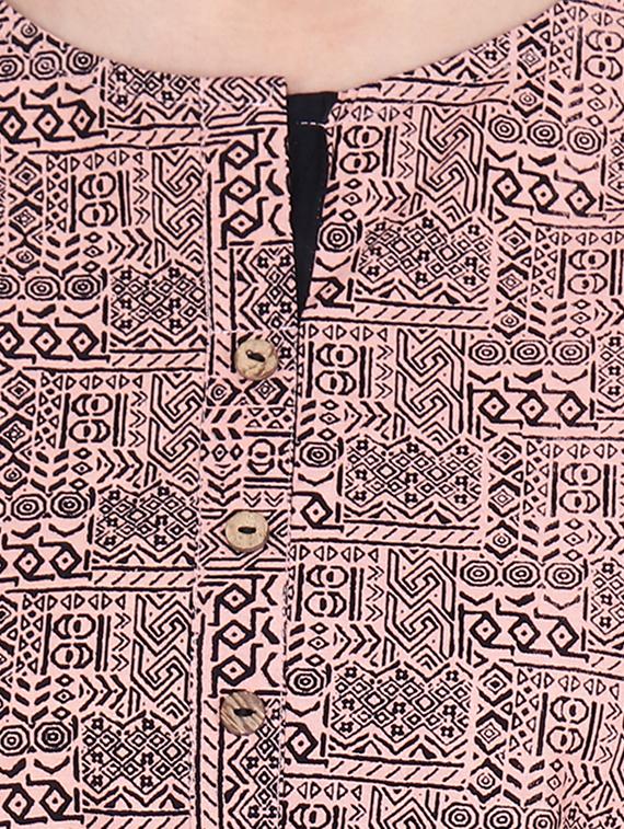 block printed a-line kurti - 16440167 - Zoom Image - 4