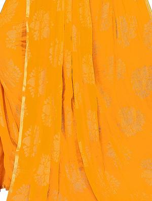 floral motifs embellished saree with blouse - 16440308 - Standard Image - 4
