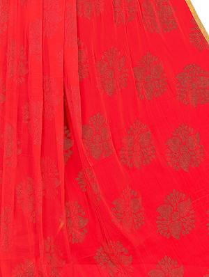 floral motifs embellished saree with blouse - 16440311 - Standard Image - 4
