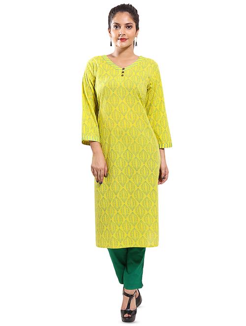printed straight kurta - 16441137 - Standard Image - 1