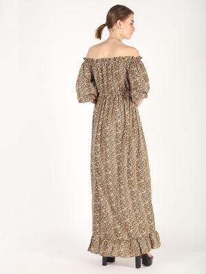 off shoulder animal printed maxi dress - 16441240 - Standard Image - 4