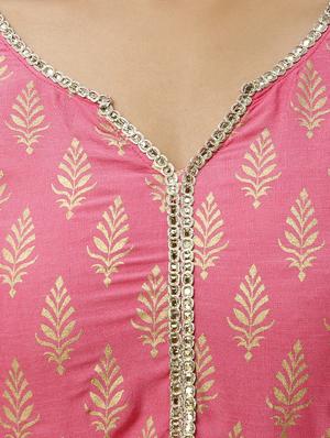 gold foil printed anarkali kurta - 16442130 - Standard Image - 4
