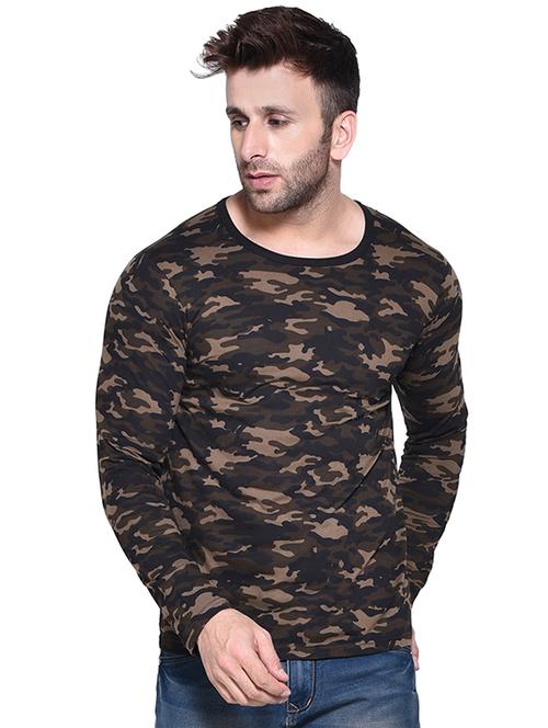 green camouflage print t-shirt - 16444182 - Very Small Image - 1