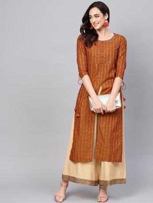 Embroidered straight kurta - 16444221 - Standard Image - 4