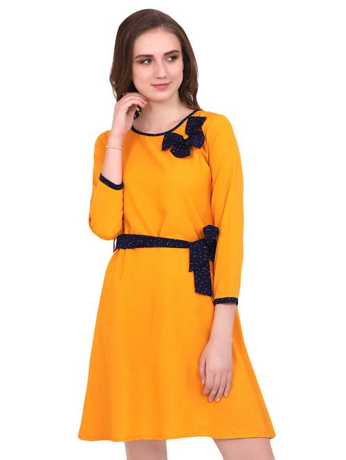 bow patch tie front a-line dress - 16446967 - Standard Image - 1