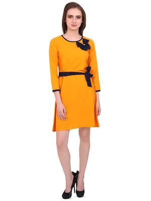 bow patch tie front a-line dress - 16446967 - Standard Image - 4
