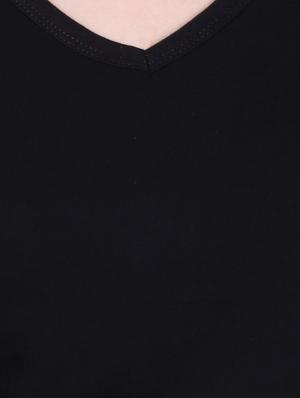 v neck short sleeved solid tee - 16447100 - Standard Image - 4