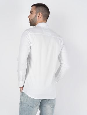 white solid casual shirt - 16448535 - Standard Image - 4
