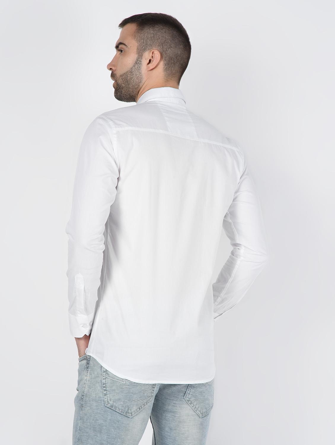 white solid casual shirt - 16448535 - Zoom Image - 4
