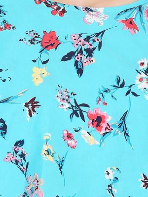 cape sleeved floral a-line dress - 16453988 - Standard Image - 4