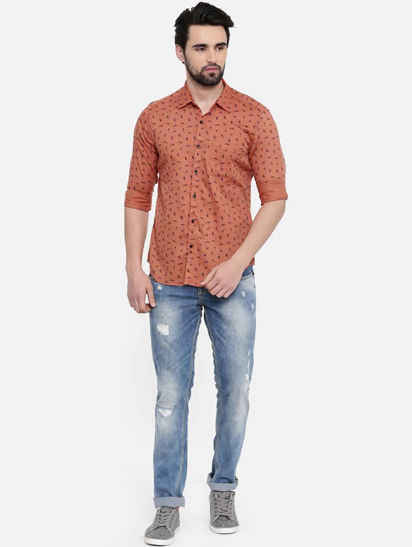 brown printed casual shirt - 16456442 - Zoom Image - 4