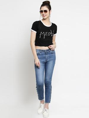 contrast detail quirky crop tee - 16456819 - Standard Image - 4