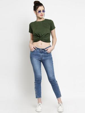 knot detail solid crop tee - 16456856 - Standard Image - 4