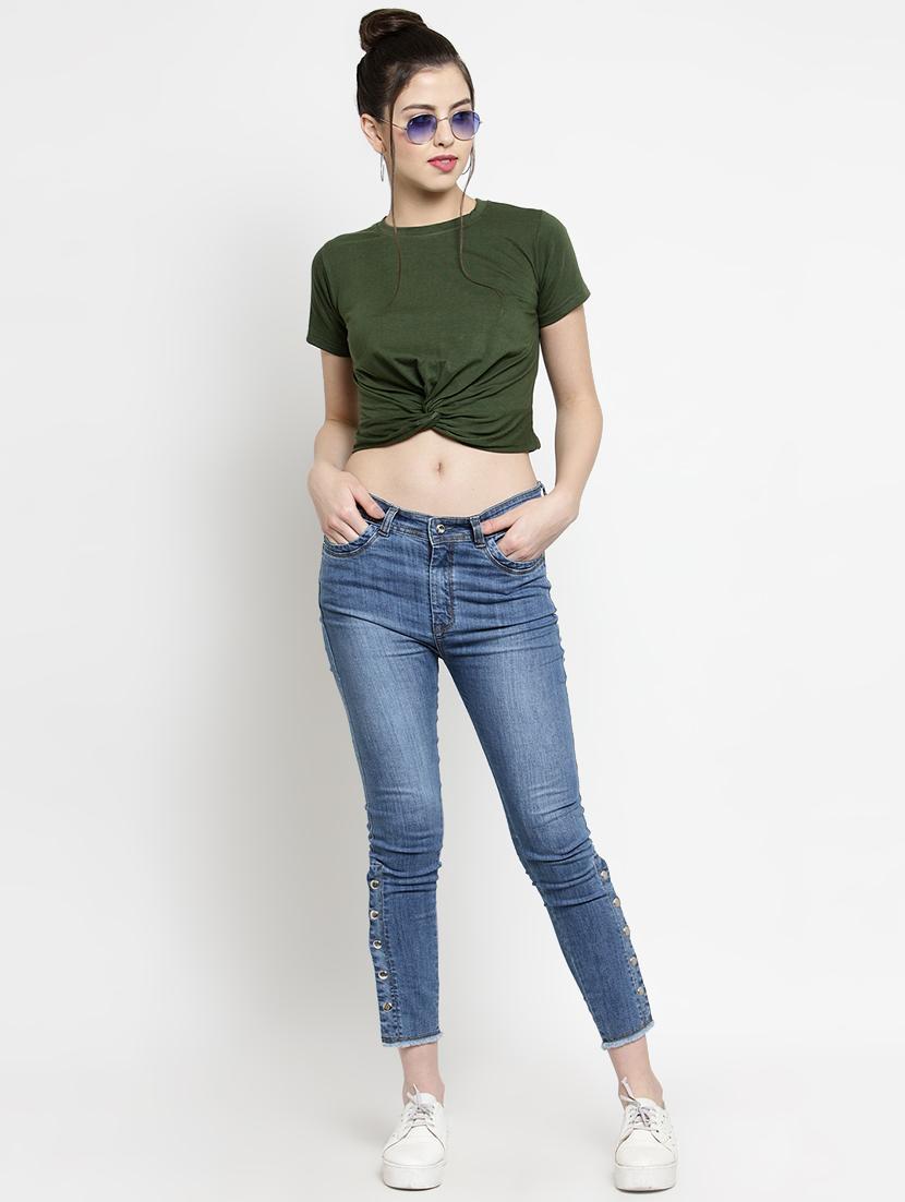 knot detail solid crop tee - 16456856 - Zoom Image - 4