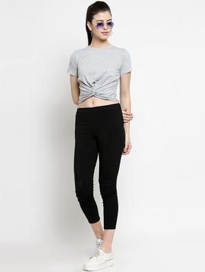knot detail solid crop tee - 16456857 - Standard Image - 4