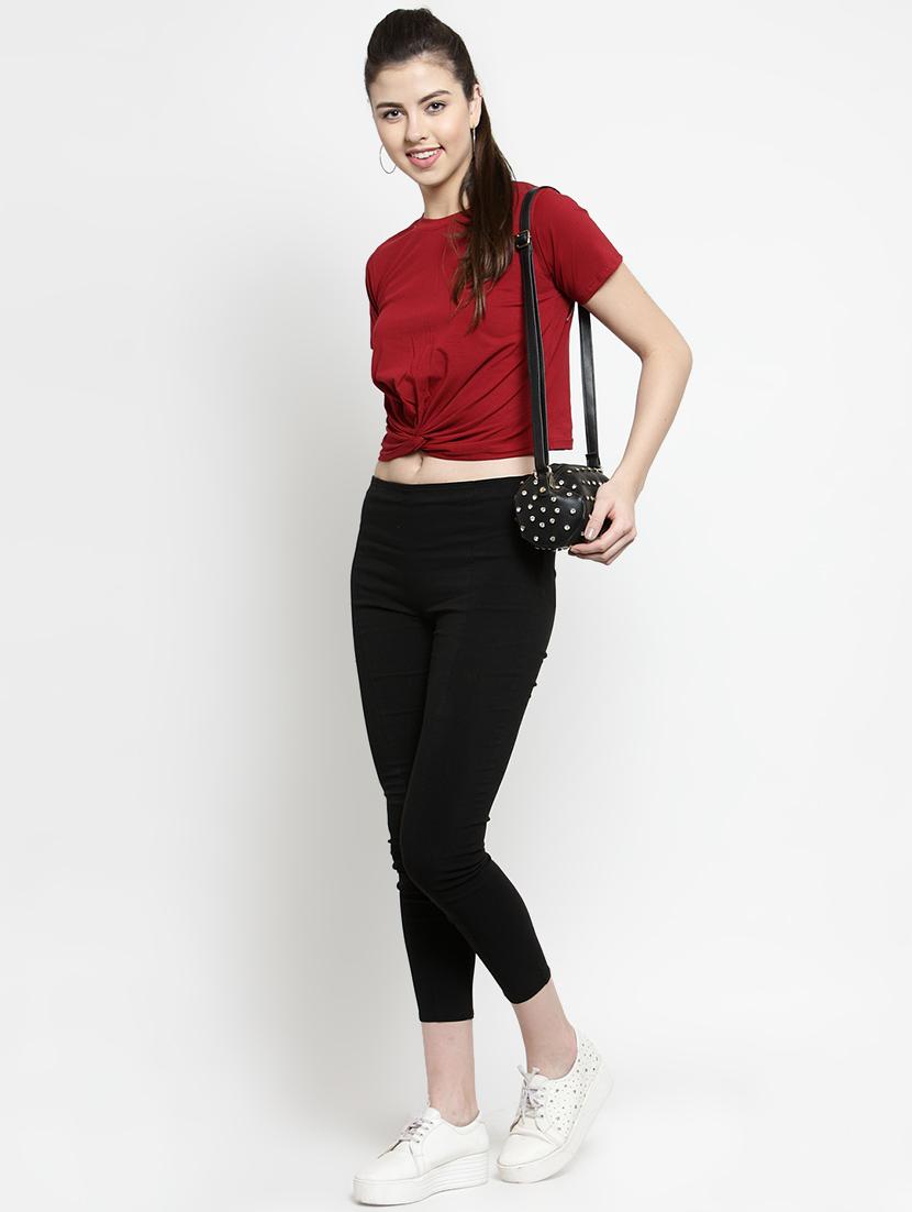 knot detail solid crop tee - 16456858 - Zoom Image - 4