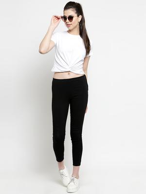 knot detail solid crop tee - 16456861 - Standard Image - 4