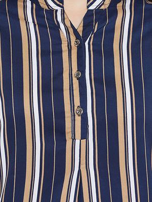 striped printed straight kurta - 16458982 - Standard Image - 4