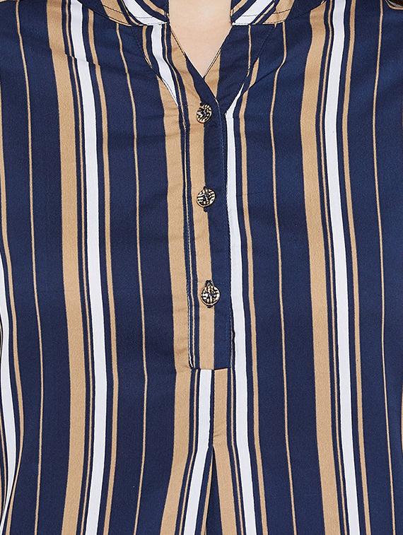 striped printed straight kurta - 16458982 - Zoom Image - 4
