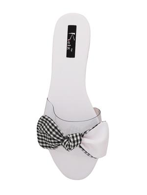 white slip on sandals - 16459547 - Standard Image - 4