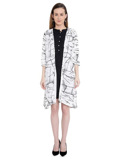 asymmetric printed long line shrug - 16459655 - Very Small Image - 1