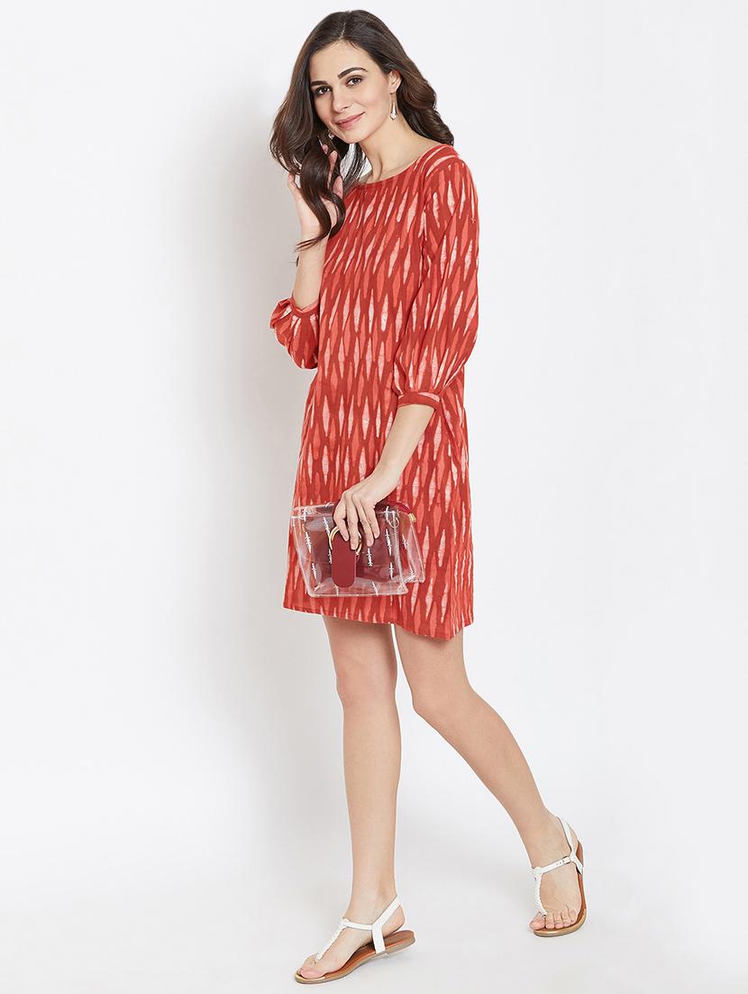 boat neck ikat a-line dress - 16459831 - Zoom Image - 4