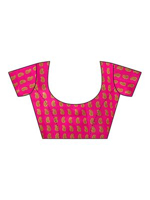checkered printed saree with blouse - 16460204 - Standard Image - 4