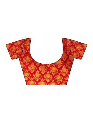 kalamkari printed saree with blouse - 16460285 - Standard Image - 4