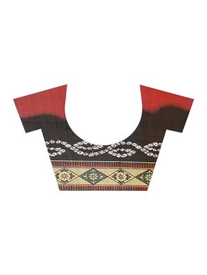 contrast shades bandhani saree with blouse - 16460302 - Standard Image - 4
