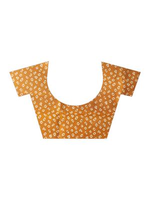 contrast shades bandhani saree with blouse - 16460306 - Standard Image - 4