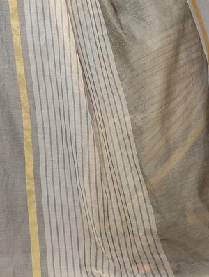 stripes printed saree with blouse - 16460999 - Standard Image - 4