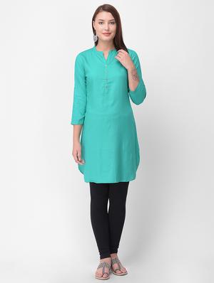 solid straight kurti - 16461669 - Standard Image - 4