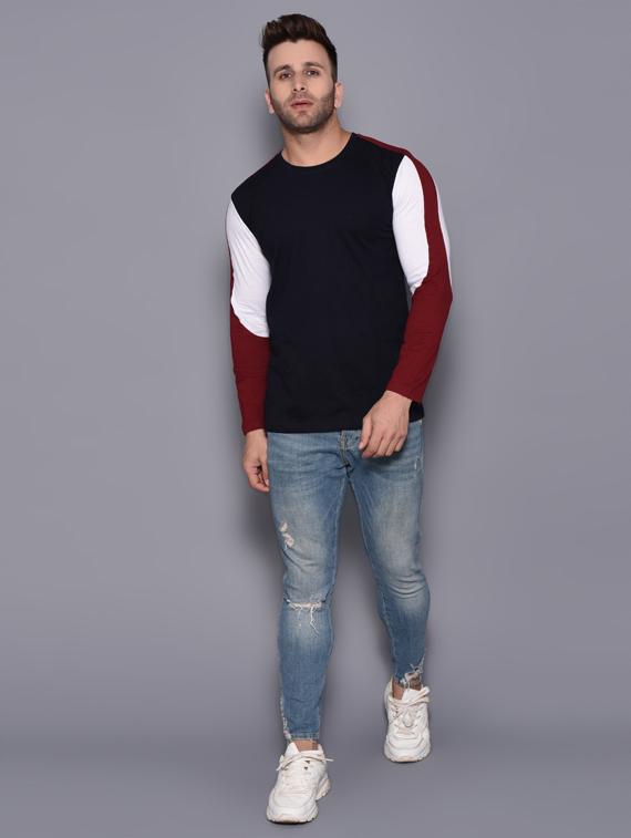 black color block t-shirt - 16462761 - Zoom Image - 4