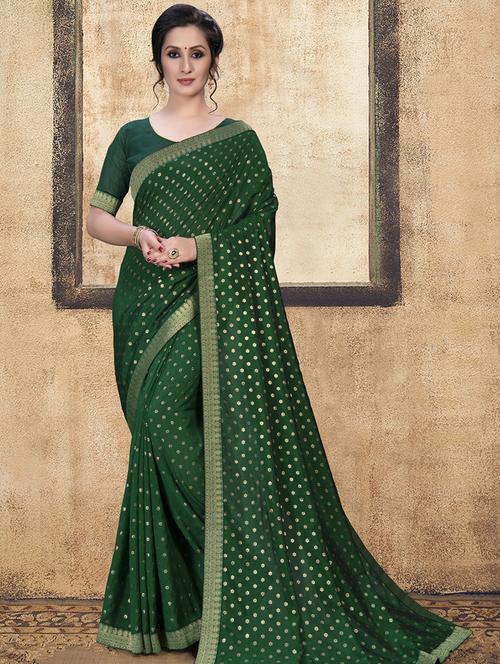 bordered printed saree with blouse - 16463741 - Very Small Image - 1