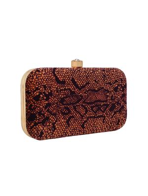 brown velvet box clutch - 16466008 - Standard Image - 4