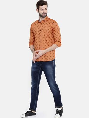 orange printed casual shirt - 16466203 - Standard Image - 4