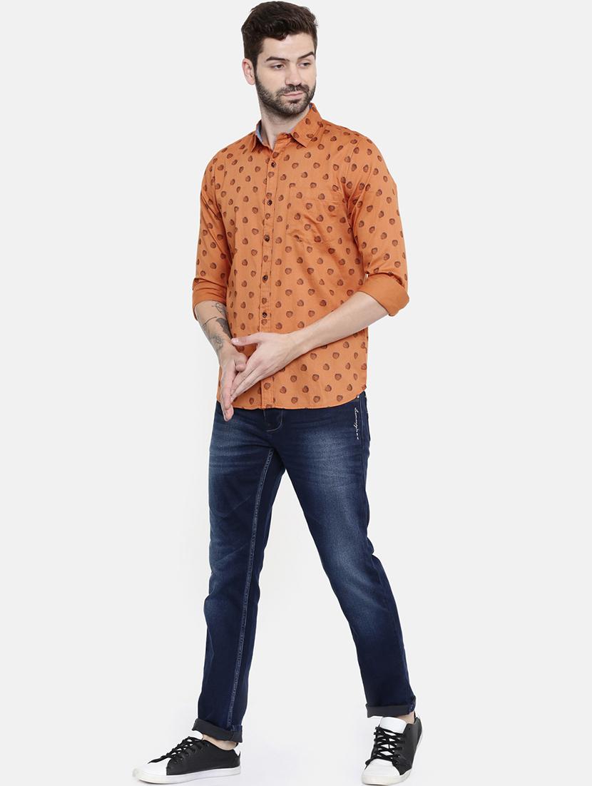 orange printed casual shirt - 16466203 - Zoom Image - 4