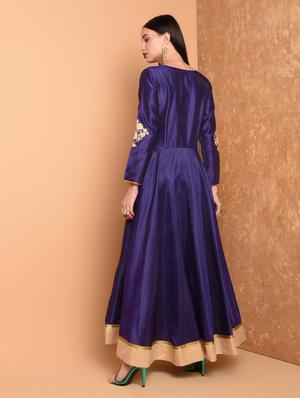 zari embroidered flared kurta - 16466347 - Standard Image - 4