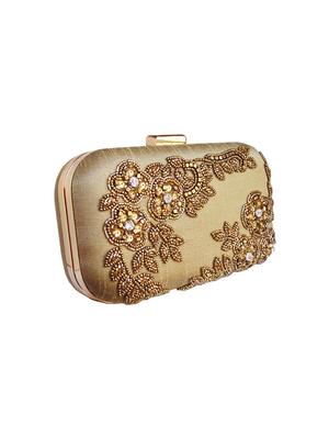 gold metal box clutch - 16466429 - Standard Image - 4