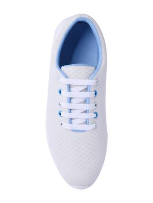 shoemate white mesh lace up sport shoes - 16466503 - Standard Image - 4