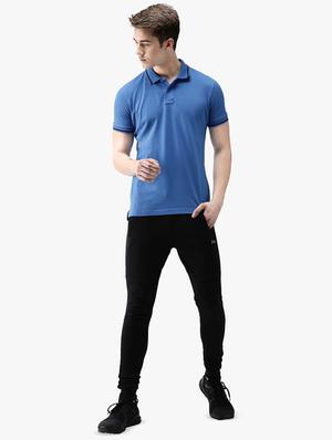 blue solid polo t-shirt - 16467579 - Standard Image - 4