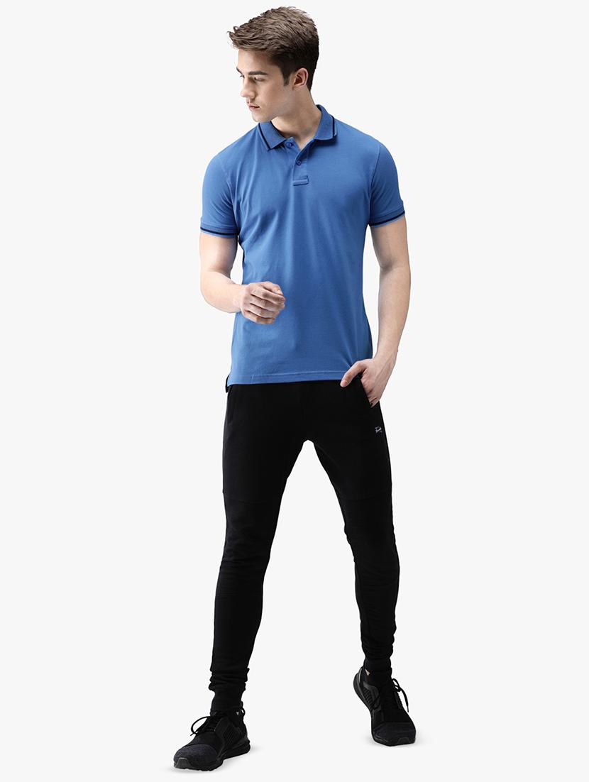 blue solid polo t-shirt - 16467579 - Zoom Image - 4