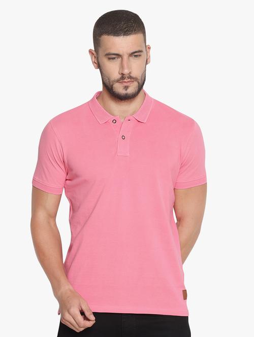 pink solid polo t-shirt - 16467640 - Very Small Image - 1