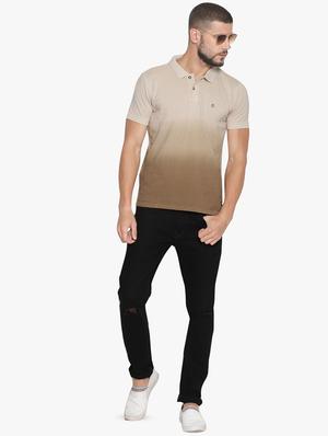 beige ombre polo t-shirt - 16467643 - Standard Image - 4