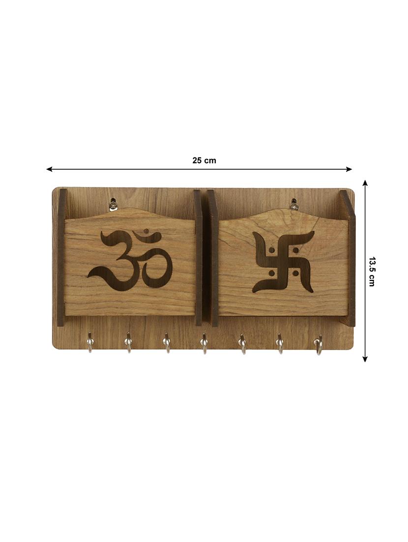 om-swastik-wooden key holder (7 hooks) - 16467913 - Zoom Image - 4