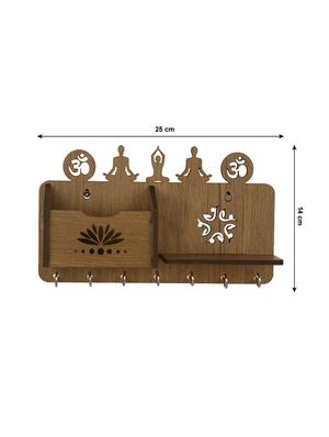 yoga asanas-wooden key holder (7 hooks) - 16467914 - Standard Image - 4