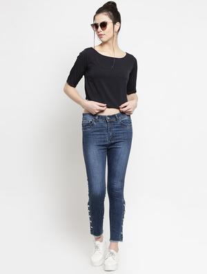 frayed hem stone washed jeans - 16468088 - Standard Image - 4