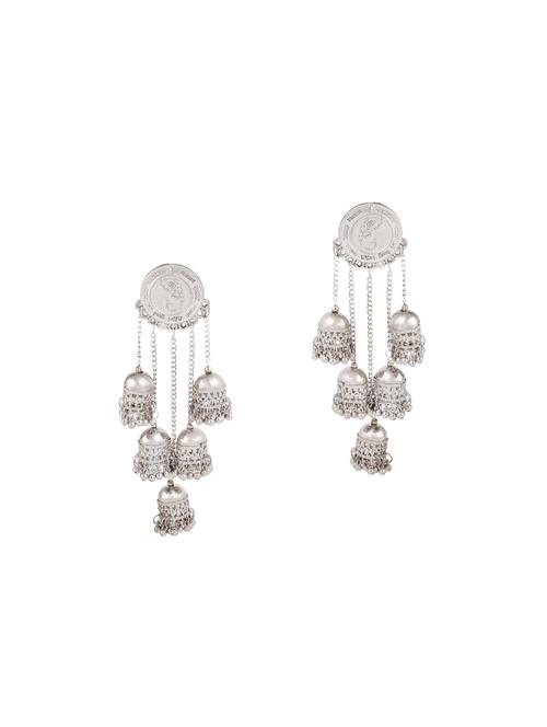 silver metal jhumka - 16468741 - Standard Image - 1