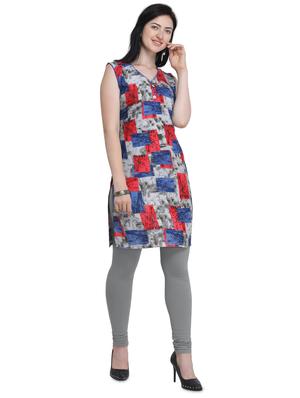 printed straight kurti - 16470247 - Standard Image - 4