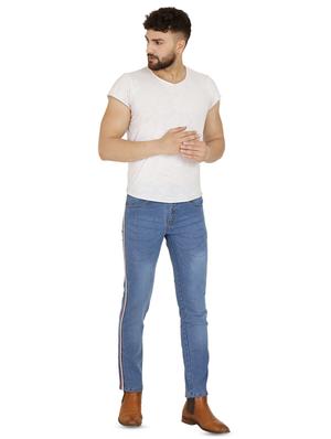 light blue side taped jeans - 16472175 - Standard Image - 4